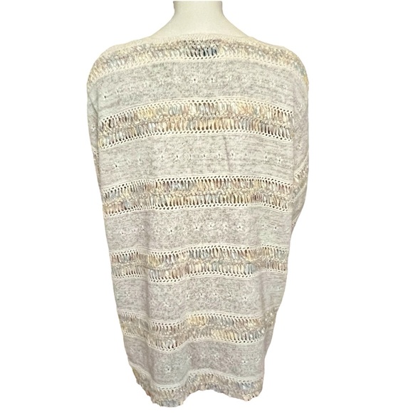 Design Options Philip & Jane Gordon Beige Knit Ribbon Grandma Cardigan Sweater - Picture 3 of 12